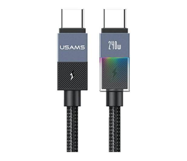 USAMS Kabel PD 240W USB-C/USB-C 1,2m stalowy - 1569134 - zdjęcie